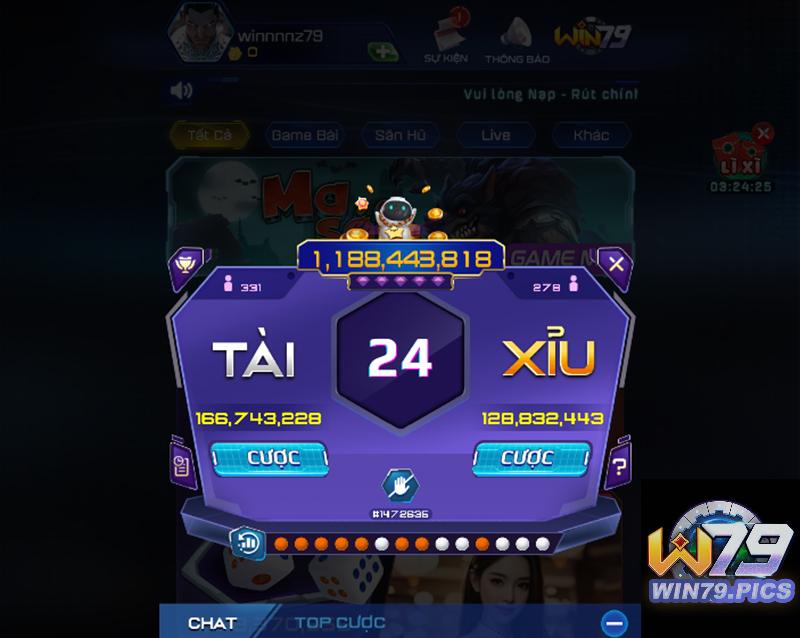 Đỉnh cao cổng tài xỉu online hấp dẫn tại win79